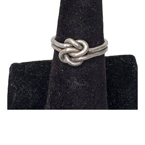 Sterling Silver Infinity Knot Ring Size 6.75 Double Friendship Love Vintage